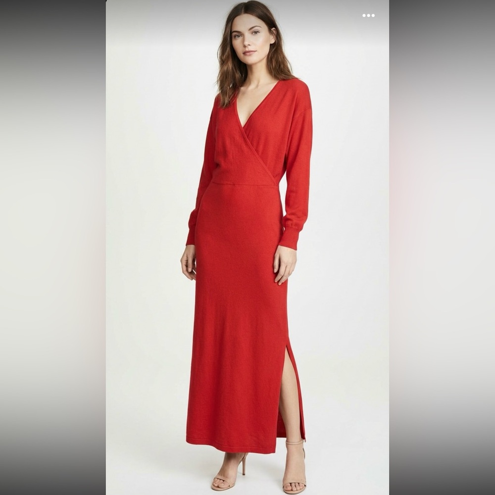 Elegant Red Long Sleeve Dress